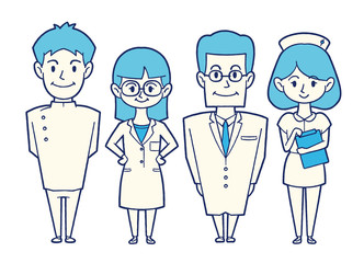 医師　看護師　デザイン　単色