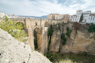 wide angle view of the bridge at Ronda 