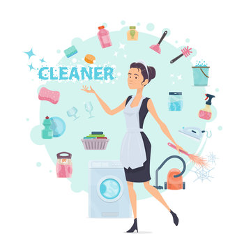 Colorful Cleaning Round Composition