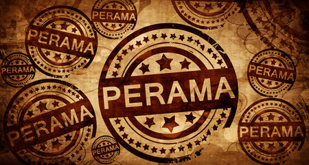 Perama, vintage stamp on paper background