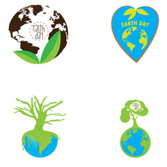 Set of Earth day graphic designs, Vector illustration