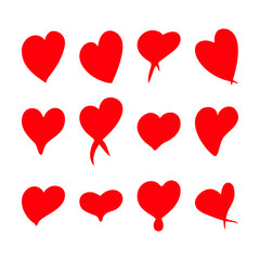 Red hearts set, Valentine day love adult xxl vintage wedding  invitation design