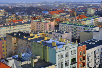 Panorama miasta widziana z góry - obrazy, fototapety, plakaty