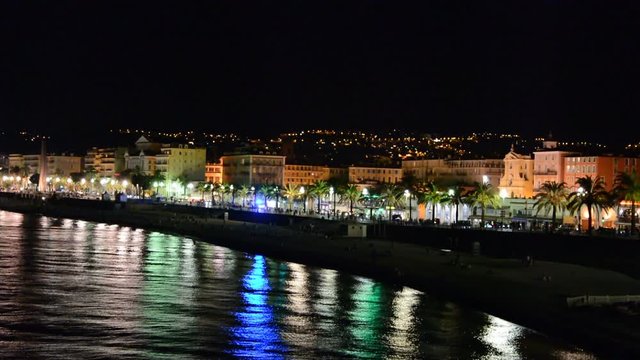 Police car along the Promenade des Anglais in Nice, France. This was the location of the terrorist attack that killed 86 people in 2016.