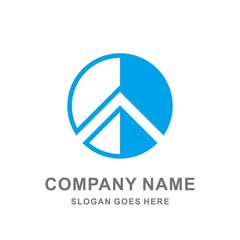 Geometric Circle Triangle Arrow Architecture Interior Real Estate Construction Business Company Stock Vector Logo Design Template 