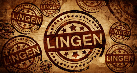 Lingen, vintage stamp on paper background