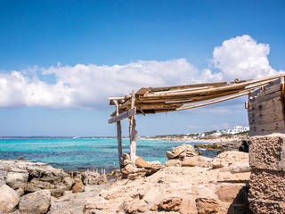 Typical Formentera constructions for fishermans