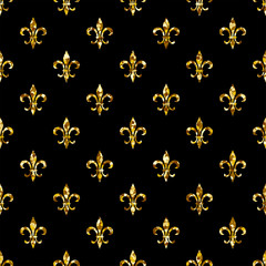fleur-de-lis seamless pattern. Ols style template. Floral classic texture. Fleur de lis royal lily retro background. Design vintage for card, wallpaper, wrapping, textile. © tanyushka81_81