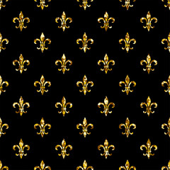 fleur-de-lis seamless pattern. Ols style template. Floral classic texture. Fleur de lis royal lily retro background. Design vintage for card, wallpaper, wrapping, textile.