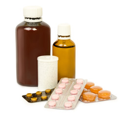 Set of medications for a quick recovery and sustain life. Isolat