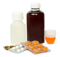 Set of medications for a quick recovery and sustain life. Isolat