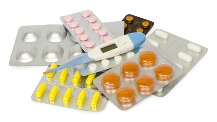 Set of medications for a quick recovery and sustain life. Isolat