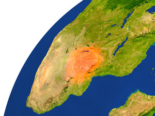 Country of Zimbabwe satellite view