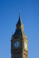 Fototapeta na wymiar Big Ben sous le soleil en gros plan, Londres