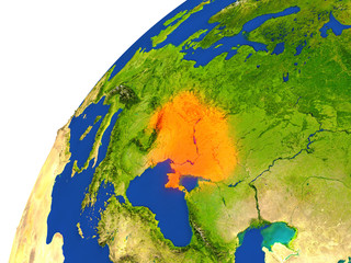 Country of Ukraine satellite view