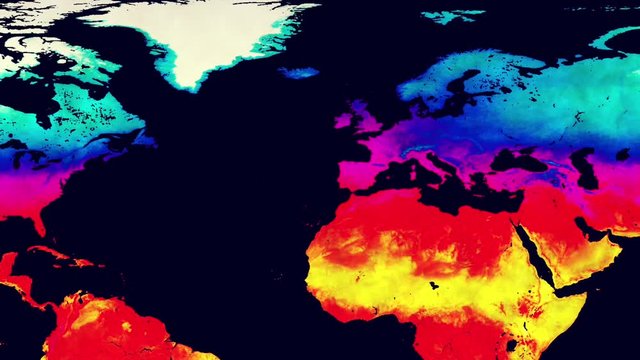 Earth Landmass Global Warming Northern Hemisphere Animation