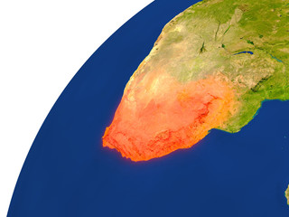 Country of South Africa satellite view