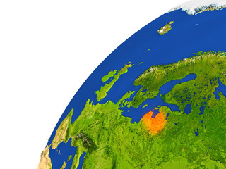 Country of Latvia satellite view