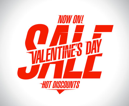 Valentine`s day sale text design
