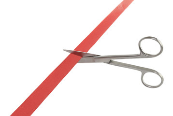 scissors cutting ribbon
