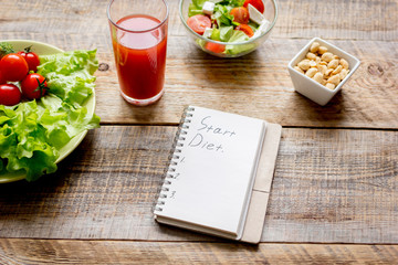 concept diet, slimming plan with vegetables mock up