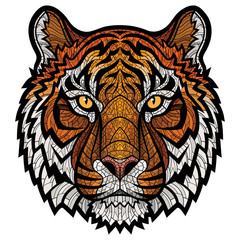 Tiger head isolated