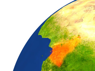 Country of Cameroon satellite view