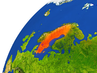 Country of Sweden satellite view