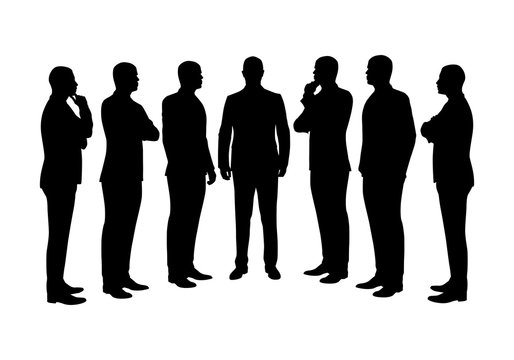 Business men, set of vector silhouettes