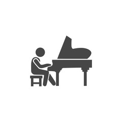 Playing the piano - vector - Illustration