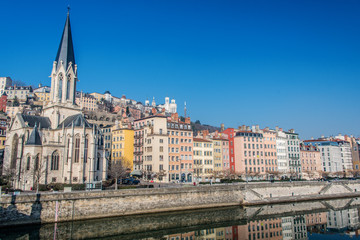 Vue sur le Vieux Lyon en Hiver