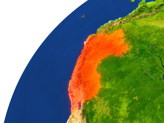 Country of Peru satellite view