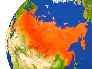 Country of Russia satellite view