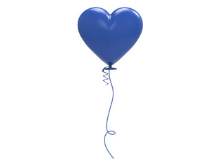 Fototapeta na wymiar 3D illustration blue balloon heart