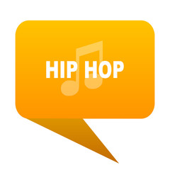 hip hop orange bulb web icon isolated.
