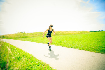 Young Woman With Inline Skates