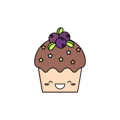 Chocolate muffin. Vector.