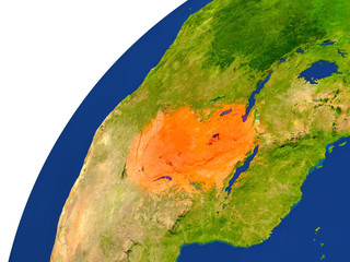 Country of Zambia satellite view