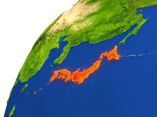 Country of Japan satellite view