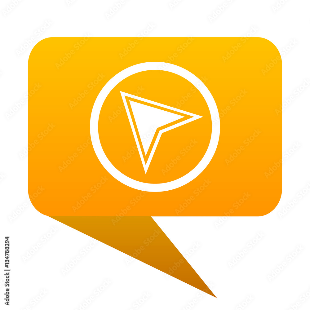 Poster navigation orange bulb web icon isolated.
