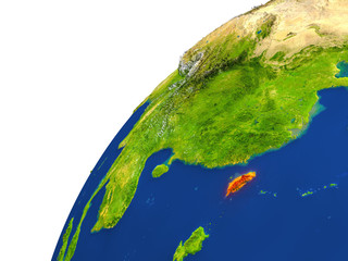 Country of Taiwan satellite view