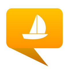 yacht orange bulb web icon isolated.