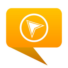 navigation orange bulb web icon isolated.