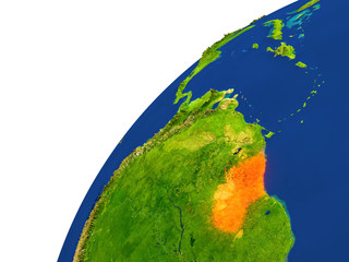 Country of Guyana satellite view