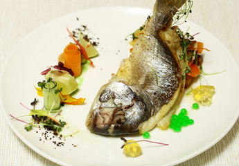 Roasted fish with vegetables