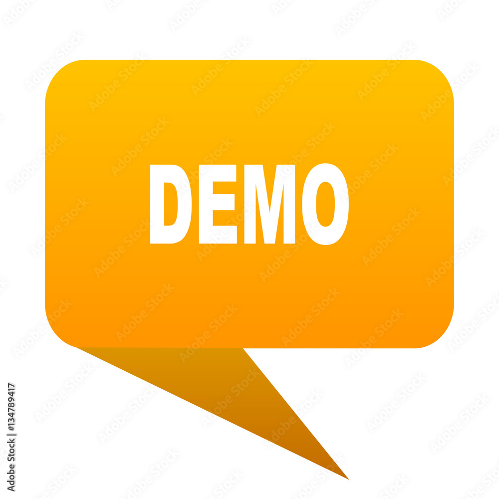 Poster demo orange bulb web icon isolated.