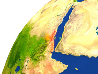 Country of Eritrea satellite view