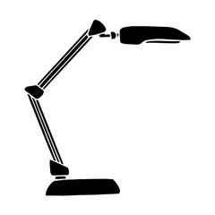 Table lamp isolated on white background. Vector illustration in a sketch style.