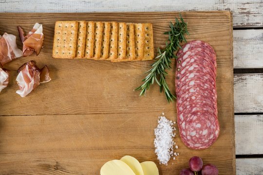 Roquefort Cheese, Biscuits And Ham 