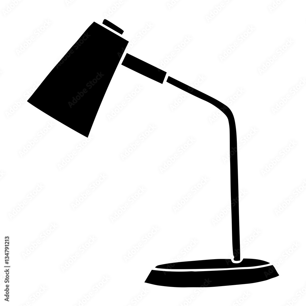 Poster table lamp isolated on white background. vector illustration in a sketch style.